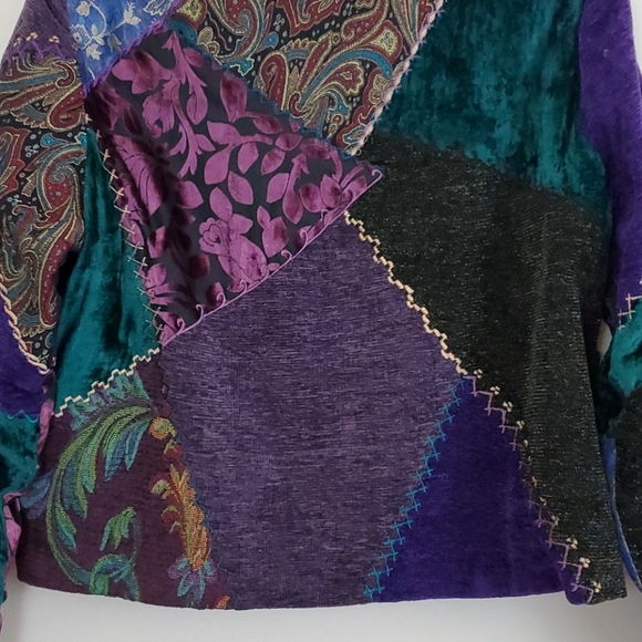 Julia Ku Tapestry Patchwork Embroidered Jacket XL - Picture 11 of 16